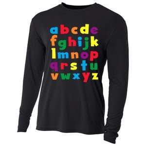 Colorful Letters Alphabet Educational Abcs Cooling Performance Long Sleeve Crew