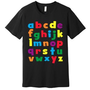 Colorful Letters Alphabet Educational Abcs Premium T-Shirt