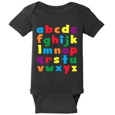 Colorful Letters Alphabet Educational Abcs Baby Bodysuit