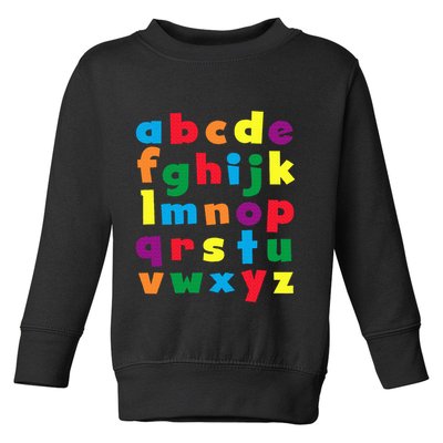 Colorful Letters Alphabet Educational Abcs Toddler Sweatshirt