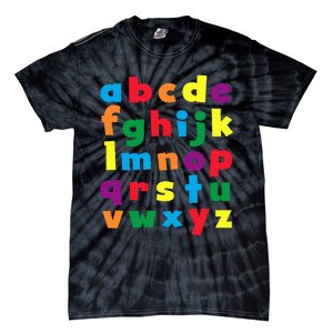 Colorful Letters Alphabet Educational Abcs Tie-Dye T-Shirt