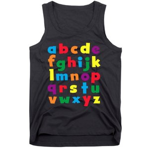 Colorful Letters Alphabet Educational Abcs Tank Top