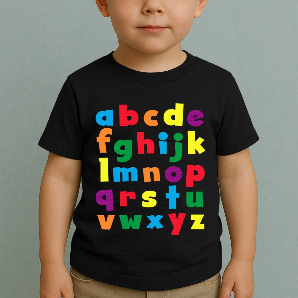 Colorful Letters Alphabet Educational Abcs Toddler T-Shirt