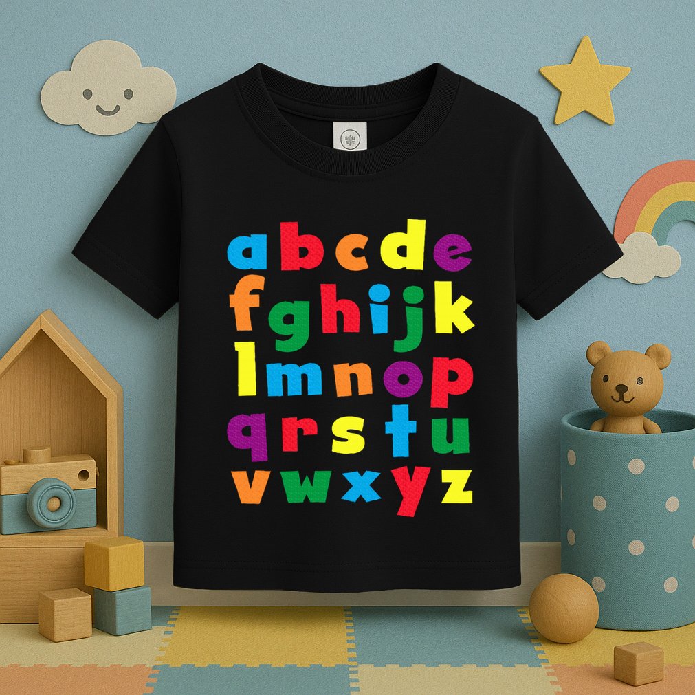 Colorful Letters Alphabet Educational Abcs Toddler T-Shirt