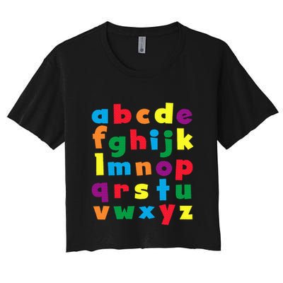 Colorful Letters Alphabet Educational Abcs Crop Top