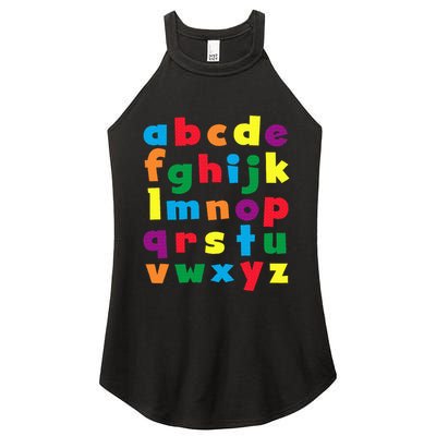 Colorful Letters Alphabet Educational Abcs Women's Perfect Tri Rocker Tank