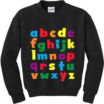 Colorful Letters Alphabet Educational Abcs Kids Sweatshirt