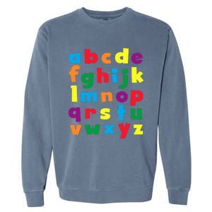 Colorful Letters Alphabet Educational Abcs Garment-Dyed Sweatshirt