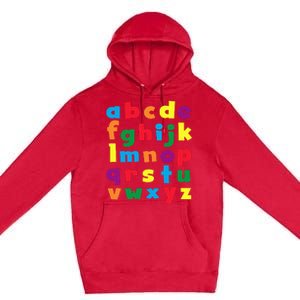 Colorful Letters Alphabet Educational Abcs Premium Pullover Hoodie