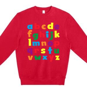 Colorful Letters Alphabet Educational Abcs Premium Crewneck Sweatshirt