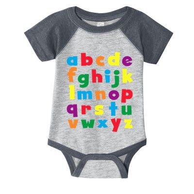 Colorful Letters Alphabet Educational Abcs Infant Baby Jersey Bodysuit
