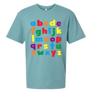 Colorful Letters Alphabet Educational Abcs Sueded Cloud Jersey T-Shirt