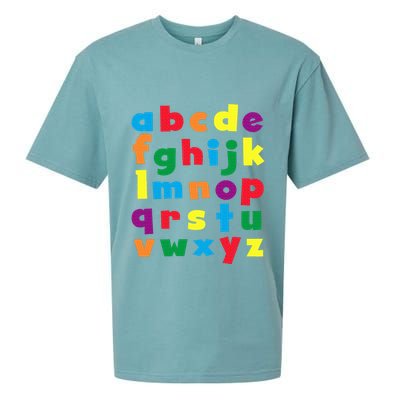 Colorful Letters Alphabet Educational Abcs Sueded Cloud Jersey T-Shirt