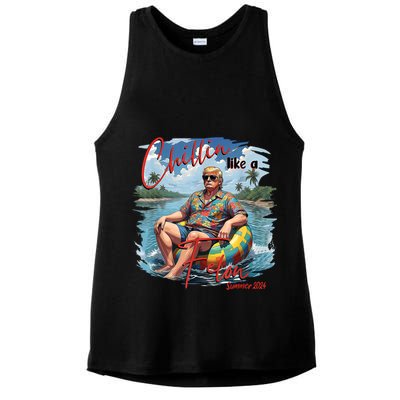 Chillin Like A Felon Retro Summer Pink Funny Trump 2024 Ladies PosiCharge Tri-Blend Wicking Tank