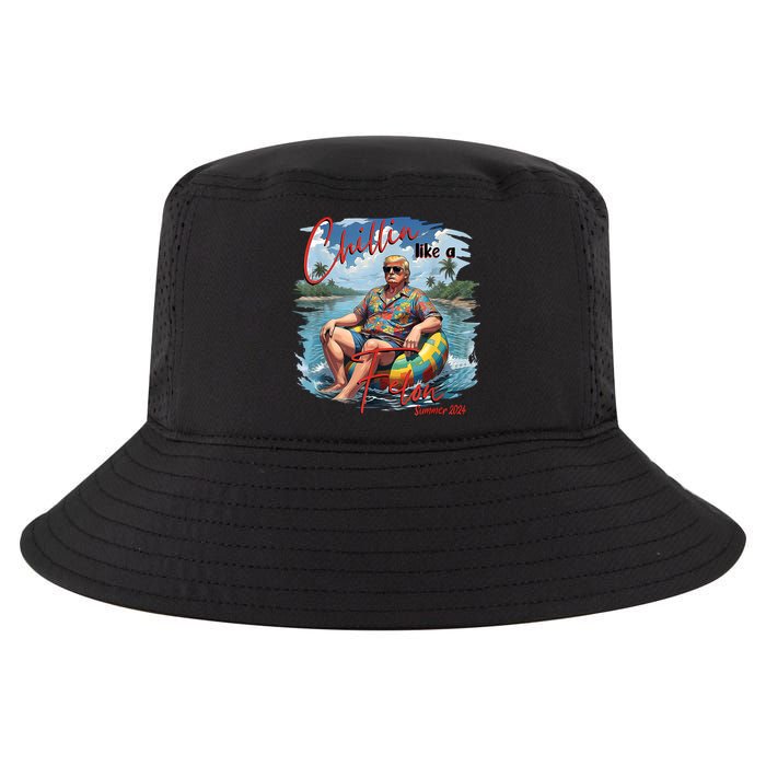 Chillin Like A Felon Retro Summer Pink Funny Trump 2024 Cool Comfort Performance Bucket Hat