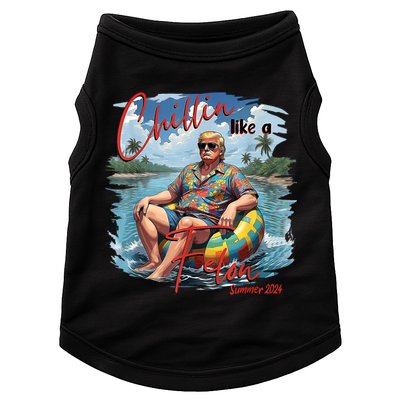 Chillin Like A Felon Retro Summer Pink Funny Trump 2024 Doggie Tank