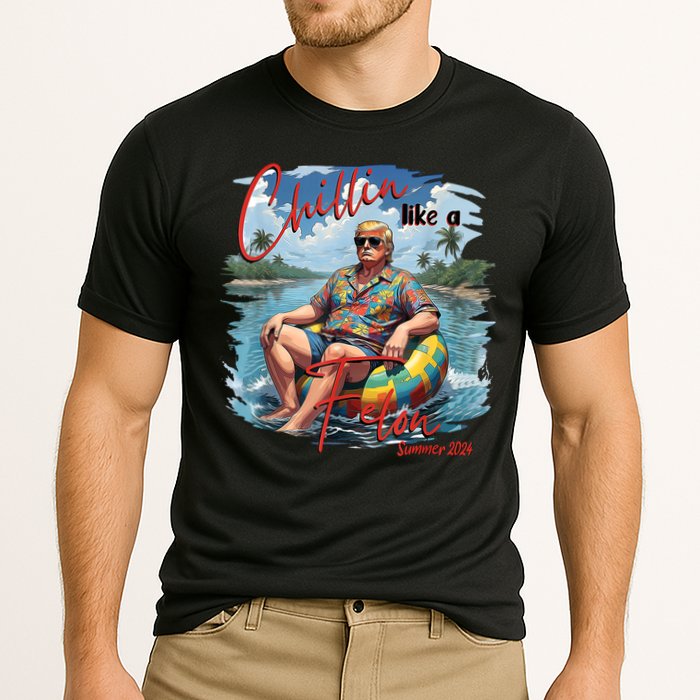 Chillin Like A Felon Retro Summer Pink Funny Trump 2024 Performance Shirt
