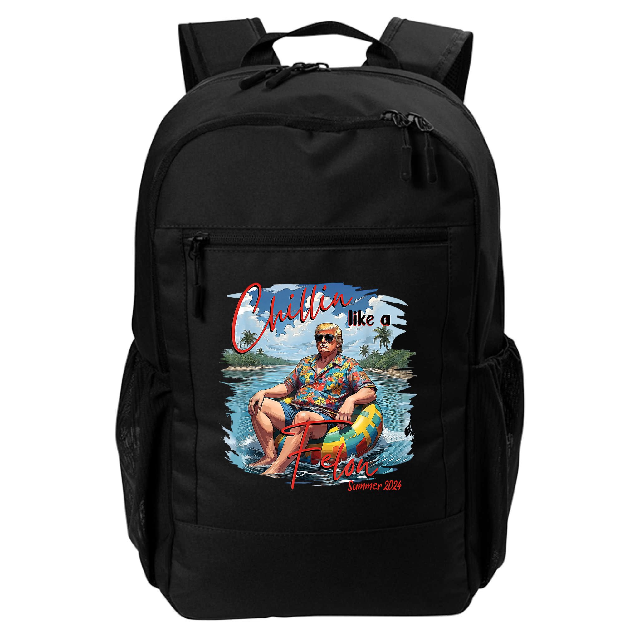 Chillin Like A Felon Retro Summer Pink Funny Trump 2024 Backpack