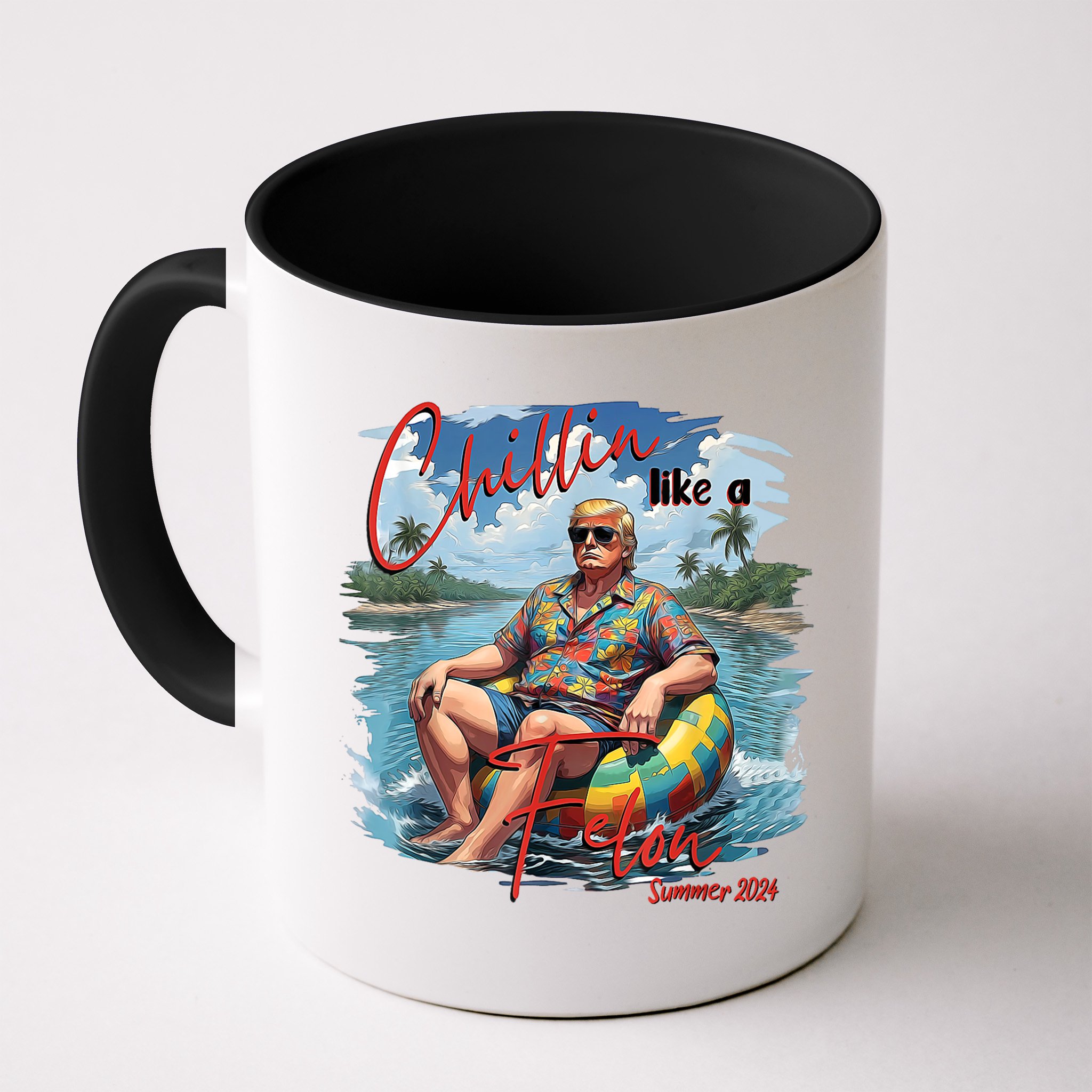 Chillin Like A Felon Retro Summer Pink Funny Trump 2024 Mug