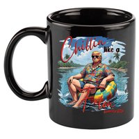 Chillin Like A Felon Retro Summer Pink Funny Trump 2024 11oz C Handle Ceramic Mug