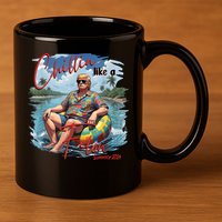 Chillin Like A Felon Retro Summer Pink Funny Trump 2024 11oz C Handle Ceramic Mug