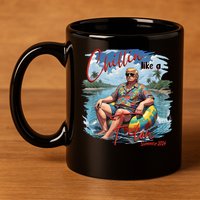 Chillin Like A Felon Retro Summer Pink Funny Trump 2024 11oz C Handle Ceramic Mug