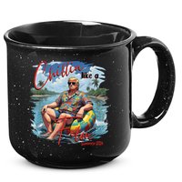 Chillin Like A Felon Retro Summer Pink Funny Trump 2024 15oz Campfire Ceramic Mug