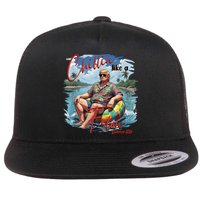 Chillin Like A Felon Retro Summer Pink Funny Trump 2024 Flat Bill Trucker Hat