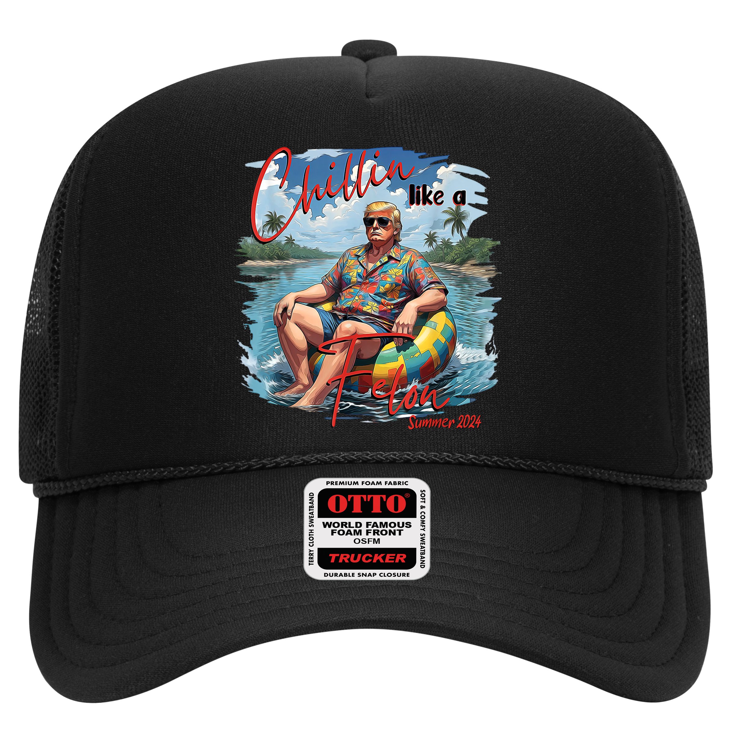 Chillin Like A Felon Retro Summer Pink Funny Trump 2024 Hat