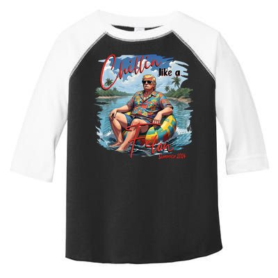 Chillin Like A Felon Retro Summer Pink Funny Trump 2024 Toddler Fine Jersey T-Shirt