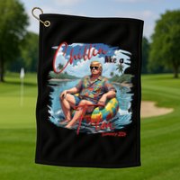 Chillin Like A Felon Retro Summer Pink Funny Trump 2024 Golf Towel