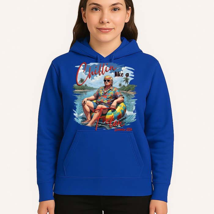 Chillin Like A Felon Retro Summer Pink Funny Trump 2024 Hoodie