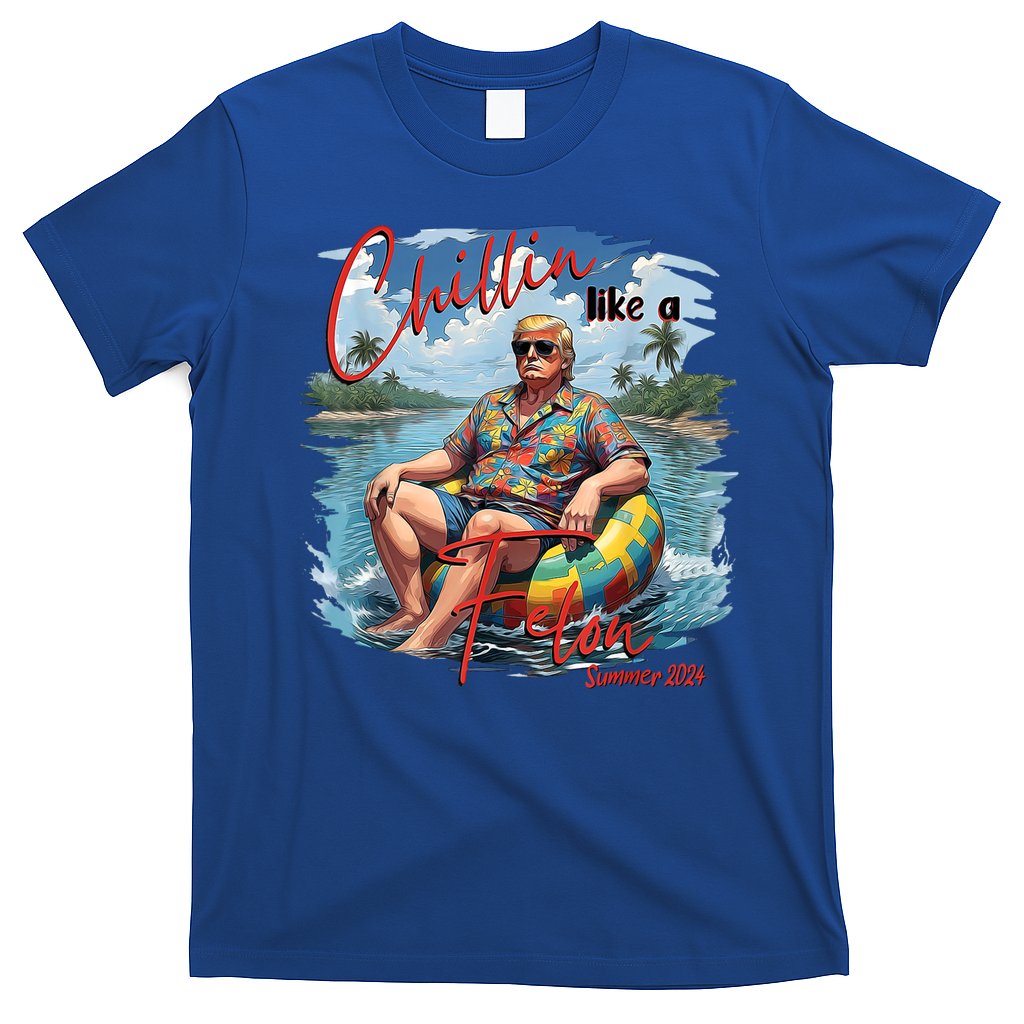 Chillin Like A Felon Retro Summer Pink Funny Trump 2024 T-Shirt