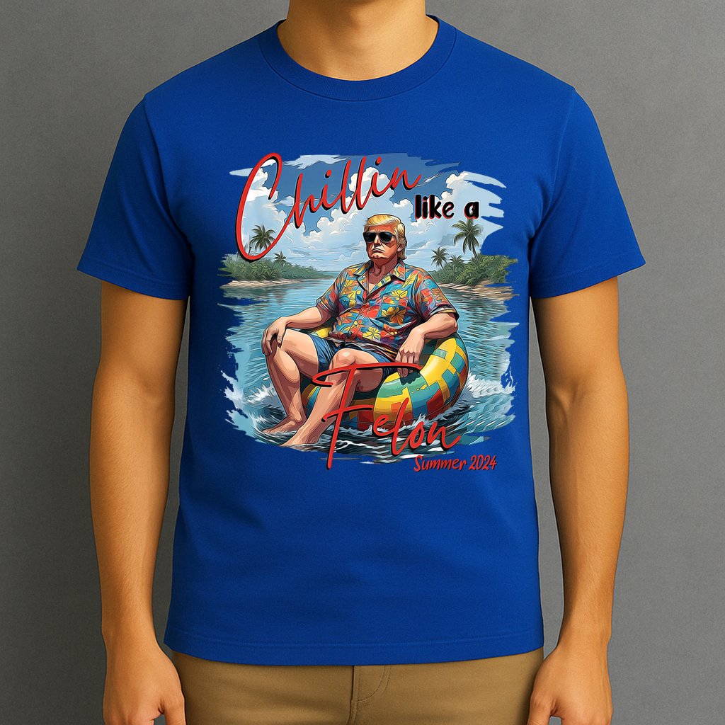 Chillin Like A Felon Retro Summer Pink Funny Trump 2024 T-Shirt