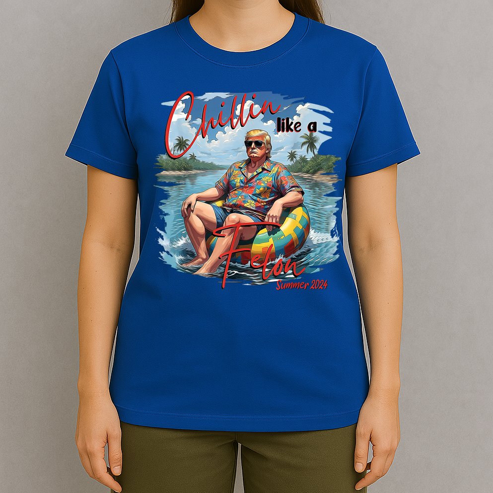 Chillin Like A Felon Retro Summer Pink Funny Trump 2024 T-Shirt