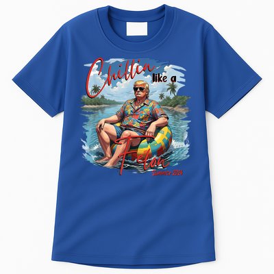 Chillin Like A Felon Retro Summer Pink Funny Trump 2024 Tall T-Shirt