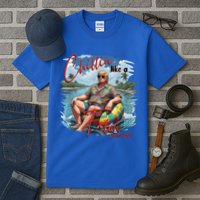 Chillin Like A Felon Retro Summer Pink Funny Trump 2024 Tall T-Shirt