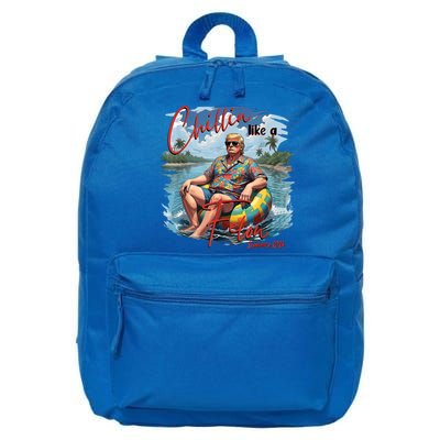 Chillin Like A Felon Retro Summer Pink Funny Trump 2024 16 in Basic Backpack
