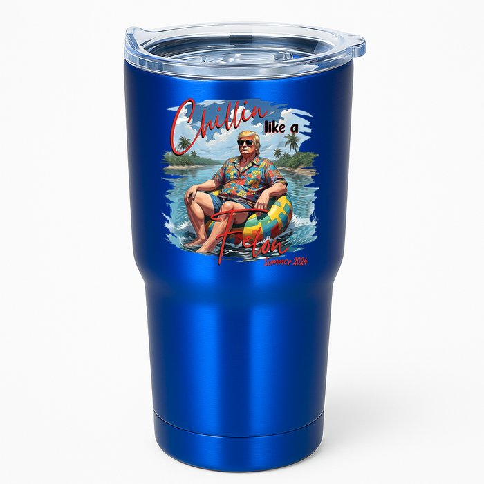 Chillin Like A Felon Retro Summer Pink Funny Trump 2024 Tumbler