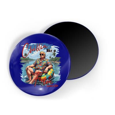 Chillin Like A Felon Retro Summer Pink Funny Trump 2024 Magnet