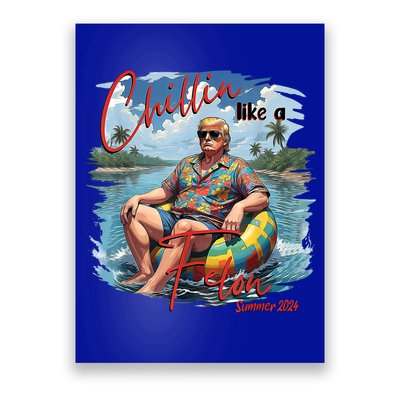 Chillin Like A Felon Retro Summer Pink Funny Trump 2024 Poster