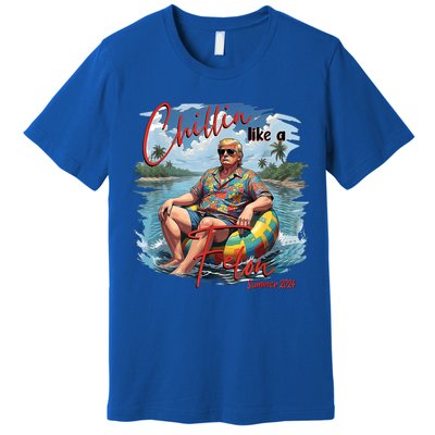 Chillin Like A Felon Retro Summer Pink Funny Trump 2024 Premium T-Shirt