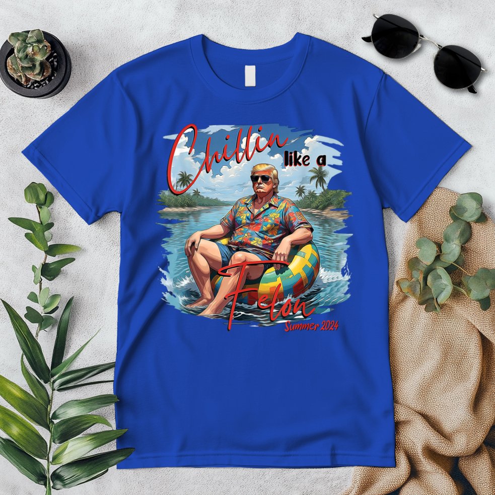 Chillin Like A Felon Retro Summer Pink Funny Trump 2024 Premium T-Shirt