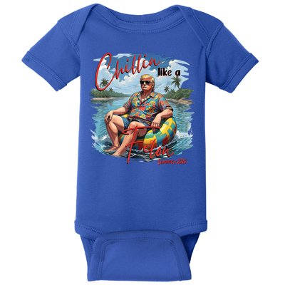 Chillin Like A Felon Retro Summer Pink Funny Trump 2024 Baby Bodysuit