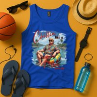 Chillin Like A Felon Retro Summer Pink Funny Trump 2024 Tank Top