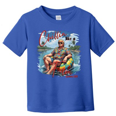 Chillin Like A Felon Retro Summer Pink Funny Trump 2024 Toddler T-Shirt