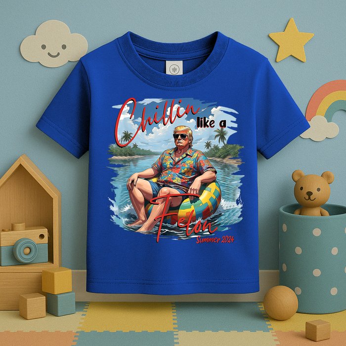 Chillin Like A Felon Retro Summer Pink Funny Trump 2024 Toddler T-Shirt