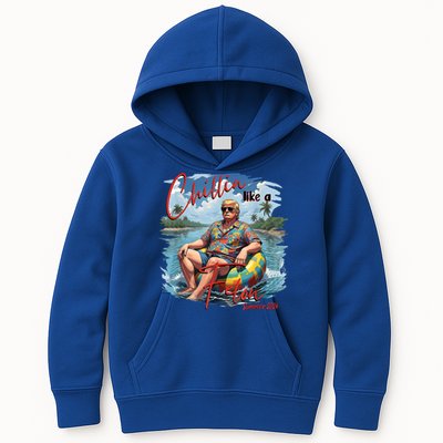 Chillin Like A Felon Retro Summer Pink Funny Trump 2024 Kids Hoodie