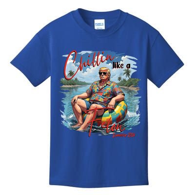Chillin Like A Felon Retro Summer Pink Funny Trump 2024 Kids T-Shirt