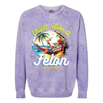 Chillin Like A Felon Summer 2024 Colorblast Crewneck Sweatshirt